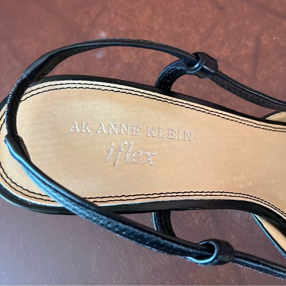 Anne Klein iflex Margy Black Leather Slingblack Pointed Toe Pumps - Picture 11 of 16